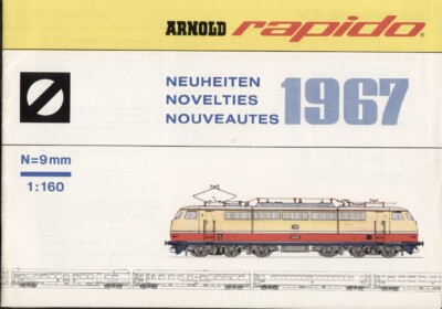 Catalogo Arnold Rapido novelties 1967 N = 9 mm 1/160 + price list DM D E F aa