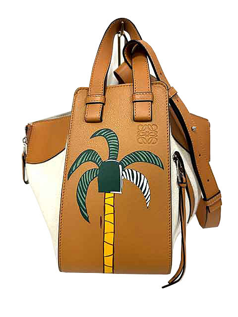 ●Loewe Bag Shoulder Hammock Anagram Jacquard Calf Ken  Palm