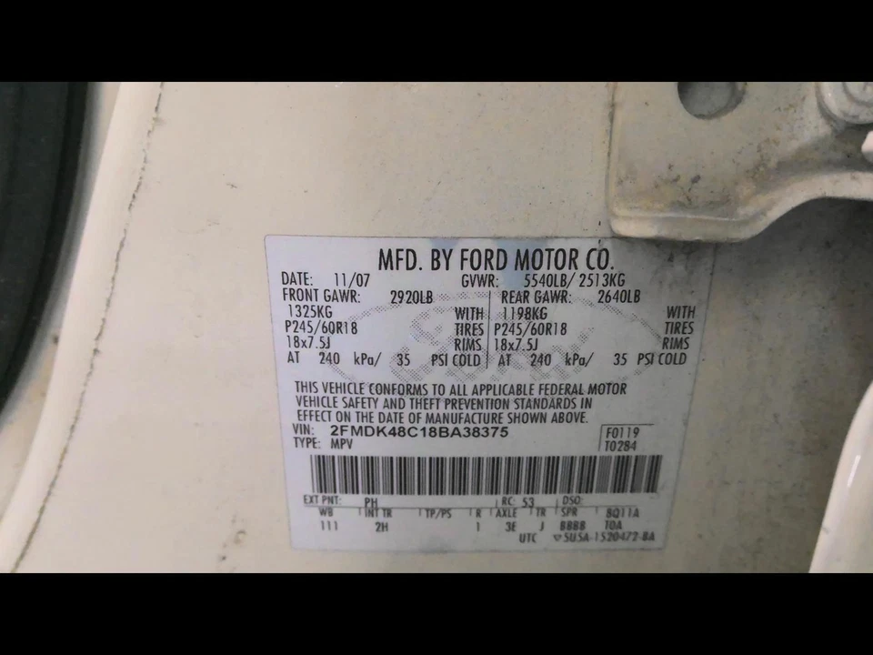 Used Fuel Tank fits: 2008 Ford Edge AWD Grade A Foto 4 de 4