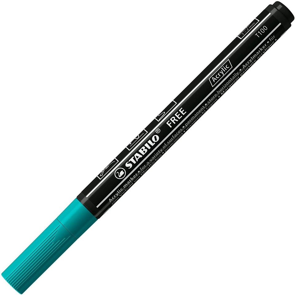 STABILO Free Acrylic Marker T100 1-2mm Bullet Tip 10 Colours Available ...
