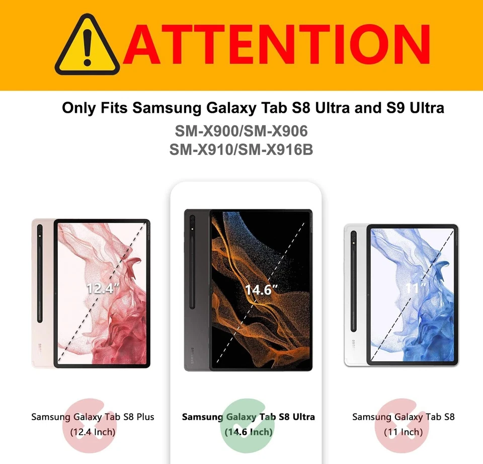 2 x Screen Protector For Samsung Galaxy Tab S10 S9 S8 ULTRA 14.6 Tempered Glass - Image 2 of 4