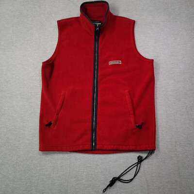 Vintage Abercrombie Fitch Fleece Vest Jacket Mens XL Red Full Zip