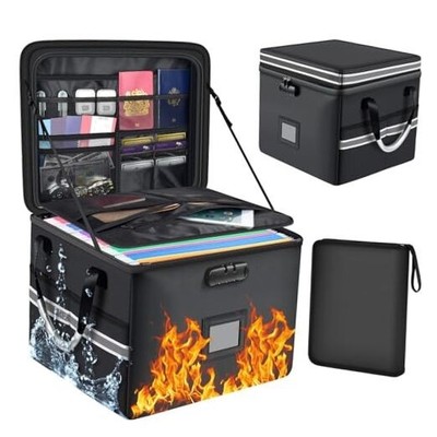 5200°F Upgraded Fireproof Document Box & Fireproof Expanding File Folder, 2 