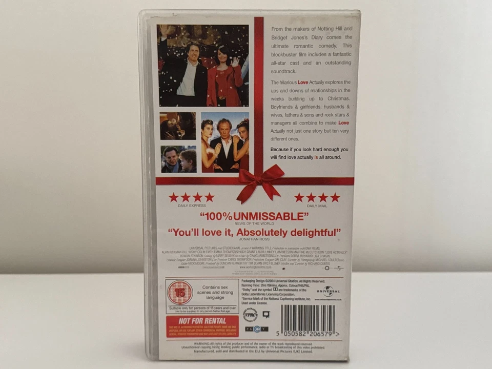 Love Actually - Hugh Grant, Colin Firth - PAL VHS Video Tape (T193) - Image 2 of 2