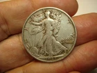 USA  SILVER WALKING LIBERTY  50  CENTS   1942 S