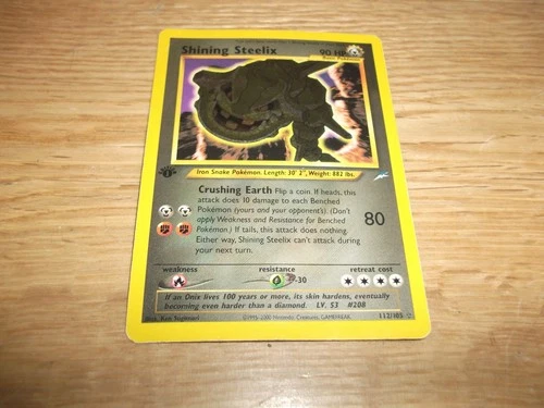 Shining Steelix 112/105 Holo Pokemon Card 1st Edition Neo Destiny Genuine