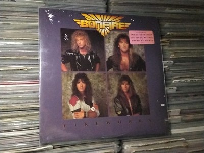 ORIGINAL BONFIRE Fireworks LP USA EDITION 1988 HYPE STICKER SEALED HEAVY METAL