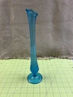Vintage Vase, Fenton (?) “Celeste Blue” Stretch Glass, 12” Tall, Preowned