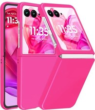 Slim Fit Hot Pink Case with Built-in Screen Protector for Motorola Razr 2024/202