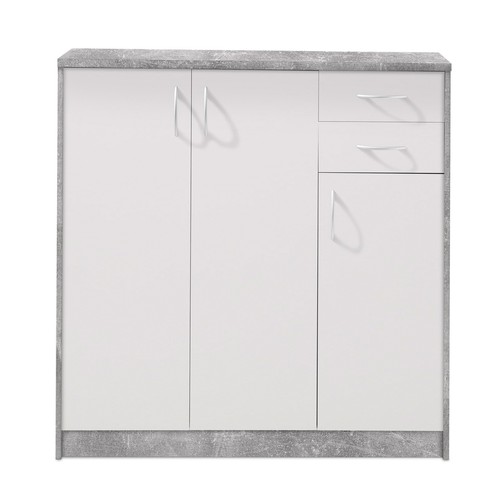 Kommode - Beton-weiß - 109 cm breit Sideboard Anrichte Beistellschrank - Bild 2 von 6