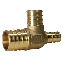 1 Pack  XFITTING 1" x 1/2' x 3/4" PEX-B Barb Tee, Lead Free Brass Fitting