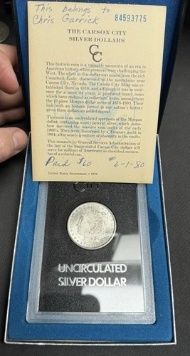 GSA 1884-CC Morgan Silver Dollar w/ BOX COA (all original), BU MS Uncirculated