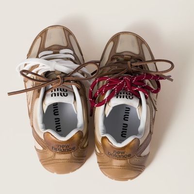 Miu Miu x New Balance 530 SL Deco Brown Leather Sneakers 36/ 38 6