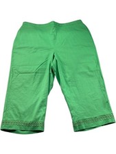 Alfred Dunner Capri Pants Womens Plus Size 22W Green Pockets New