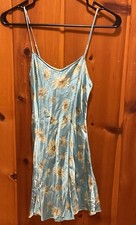 Victoria’s Secret Blue Daisy Pattern 100% Silk Dress XS 