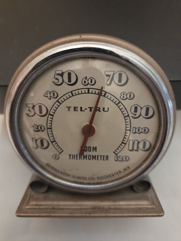 TEL - TRU VINTAGE WORKING THERMOMETER AS IS AS FOUND