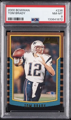 2000 BOWMAN #236 TOM BRADY ROOKIE RC PSA 8