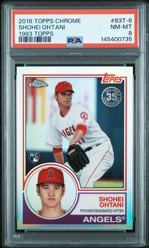 2018 Topps Chrome - 1983 Topps Refractor Shohei Ohtani #83T-6 RC PSA8 Mint MVP