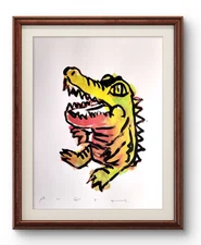 Aleph Original Art Gator 1 14x11 Figurative Expressionist On Gallery Paper