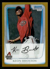 2011 Bowman #BCP42 Keon Broxton Chrome Prospects Gold Refractors SN #/50