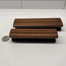Vintage Pair Shoe/clothes brushes Real Walnut Genuine Bristle Brush