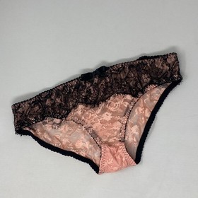 Agent Provocateur Francoise Pink Black Lace Brief AP3 Medium NWT