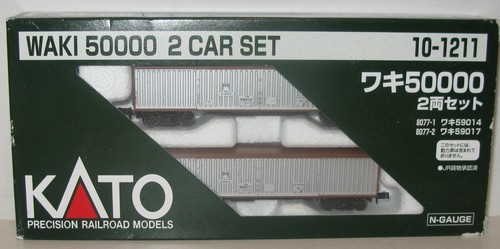Kato 10-1211 Waki 50000 JR Freight 2er Pack silber + braunes Dach & Enden Kastenwagen | Zustand: Used