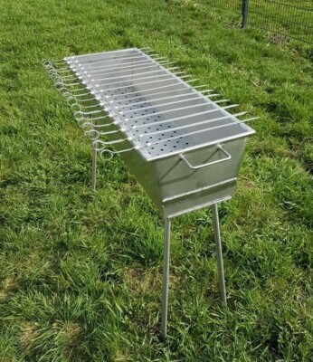 Edelstahlgrill 800mm lang, Schaschlik Grill, Mangal (мангал) aus 3mm Edelstahl