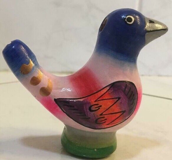 Wood Whistle Bird colorful Puerto Rico souvenir