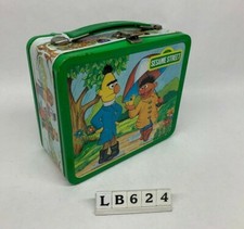 SESAME STREET Children's Vintage Metal Lunch Box 1983 Aladdin Bert and Ernie