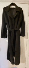 Jaeger Black Angola Tie Belt Full Length Coat Size 12