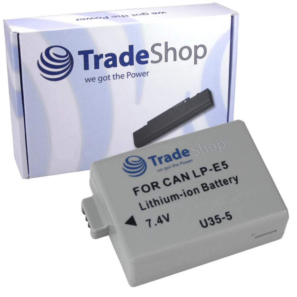 TRADE-SHOP AKKU 1200mAh für Canon EOS-1000D EOS1000D EOS1000-D 450D LP-E5 LPE5