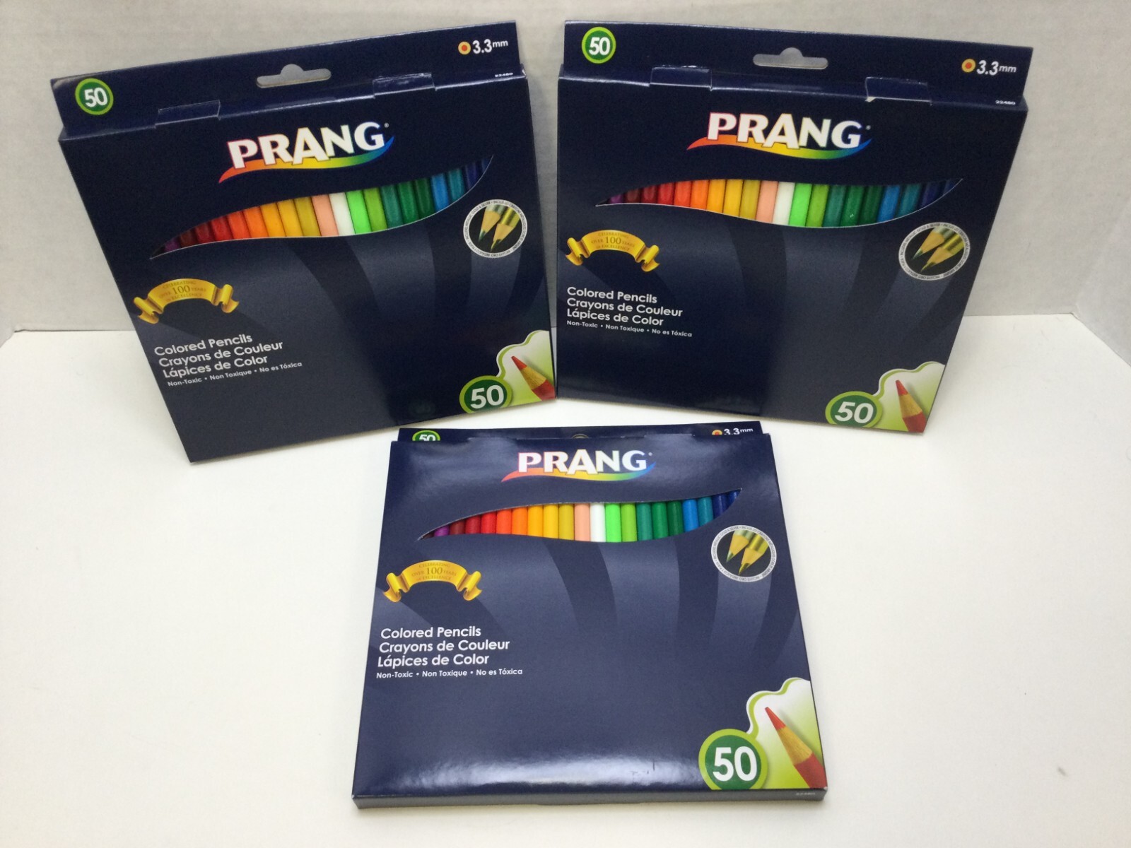 Prang Colored Pencils, 3.3 Millimeter Cores Assorted Crafts 50 Pencils, LOT OF 3