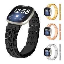 Stainless Steel Bracelet Watch Link Band Strap for Fitbit Versa 4 3 Sense 2