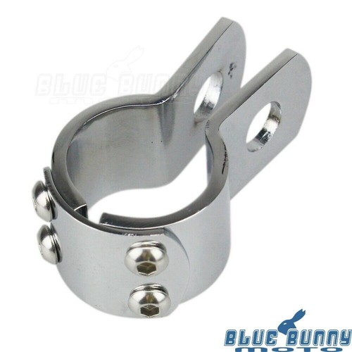 Chrome Footrest Footpegs Mount Clamps For Harley Chopper 1-1/8" Crash Engine Bar - Picture 7 of 9
