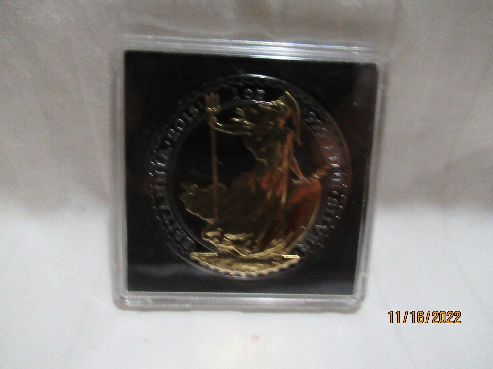 GOLDEN ENIGMA 2015 G.B. 2 POUNDS 1 OZ .999 SILVER COIN BLACK RUTH. AND 24K GOLD