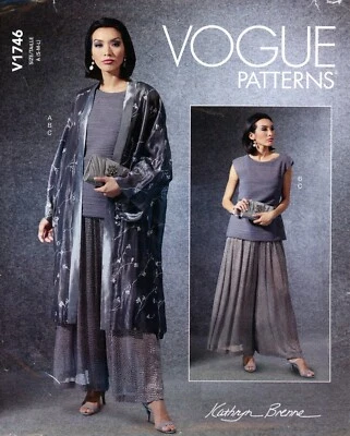 Vogue V1746 KATHRYN BRENNE Kimono, Top & Pants Sz 8-18 UNCUT Pattern V9366