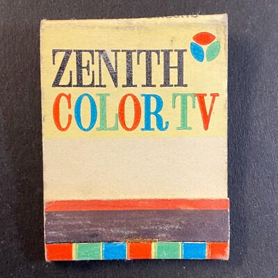 Zenith Color TV ''Handcrafted - No Printed Circuits'' Half Full Matchbook c1962-67