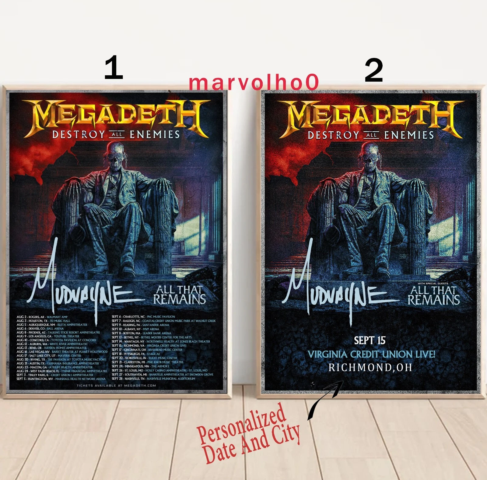 Custom Megadeth Destroy All Enemies Tour 2024 Poster