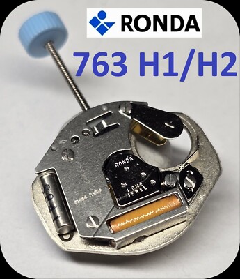 RONDA 763 - H1,5 (1,05mm) Quartz Uhrwerk 6¾ x 8 ''' mit Sekunde - 100% tested NOS
