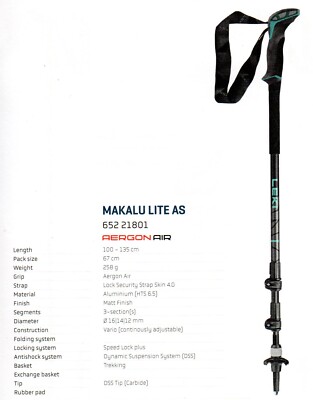 Leki Makalu Lite AS Wanderstöcke Trekkingstöcke Alu Stöcke 65221801