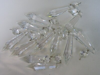 372 1980's Czech. Cut Lead Glass Prisms, Chandelier, Crystals, Lusters.