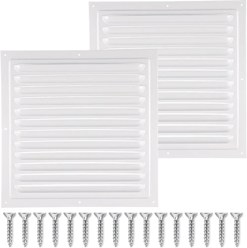 Aluminum Gable Vents with Screen Mesh for Attic and Garage, 10x10 Inch, 2 Pack - Picture 1 of 7