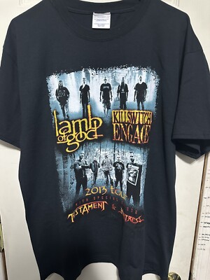 NWOT LAMB OF GOD  KILLSWITCH ENGAGE TESTAMENT HUNTRESS 2013 TOUR T SHIRT BLACK