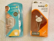 2 SEALED Safety 1st Baby Proofing Tools-2 Pk Side by Side Cabinet Locks 24 Plugs