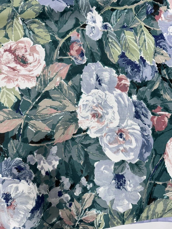 Lote Cortinas Vintage Croscill Hogar Paneles Cortina Cenefa Casa Floral Verde Años 90 Foto 2 de 4