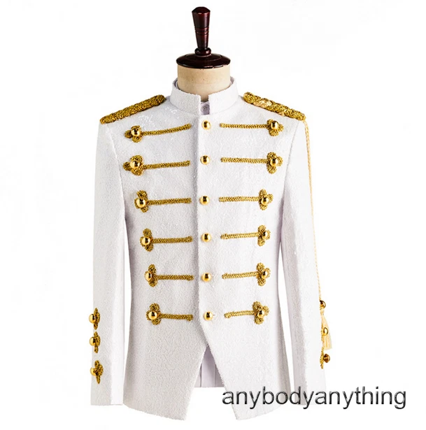 Disfraz Clásico Chaqueta Delgada Para Hombre Elegante Lentejuelas Disfraz Abrigo Estilo Corte Escenario Foto 4 de 4