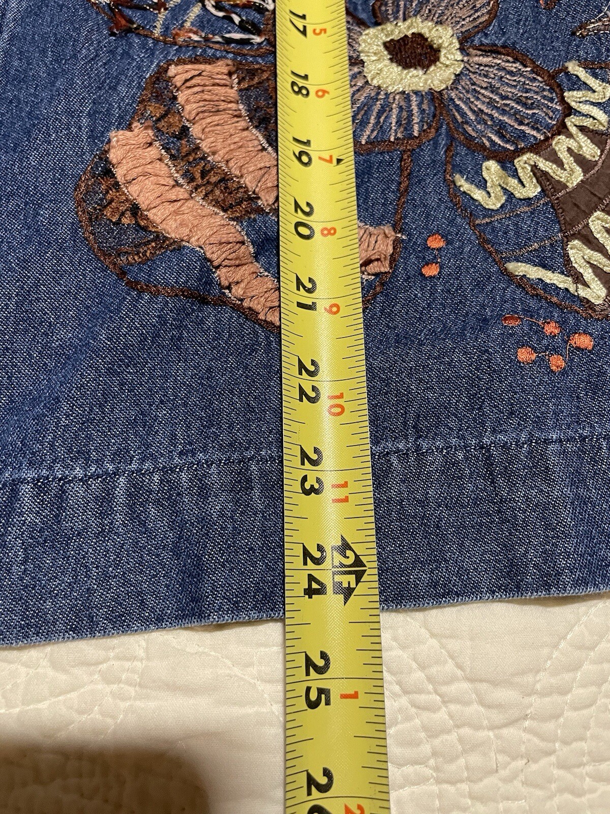 Breckenridge Embroidered Leafy Patchwork Button U… - image 13