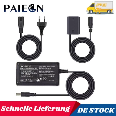 Paiegn AC-PW20 Netzteil NP-FW50 Dummy Akku Kit für Sony Alpha ZV-E10 A7 A7R A7S
