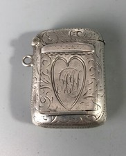 Edwardian Silver Vesta / Stamp Case Joseph Gloster Birmingham 1904 EZX